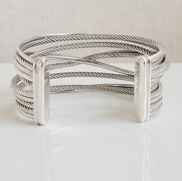 David Yurman Crossover Diamond X Bracelet Cuff - Picture 5 of 9